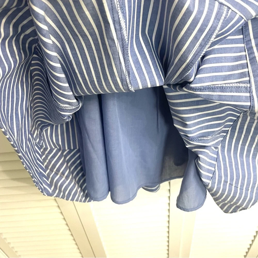 NWT Cynthia Rowley Womens Blue White Stripe Fit & Flare Sundress Sleeveless Sz 4 - Picture 4 of 13